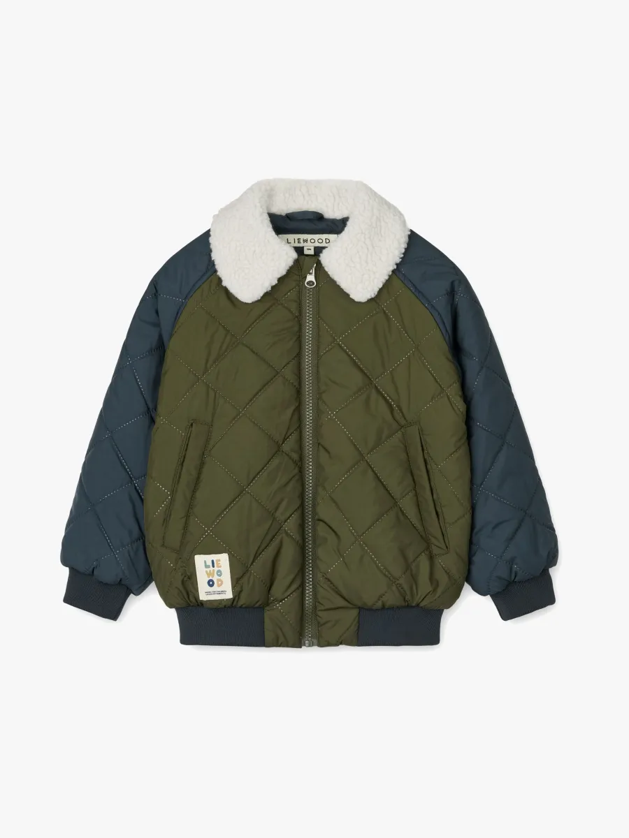 LIEWOOD Mira  Quiltad Jacka, Classic Navy/Army Brown, 110