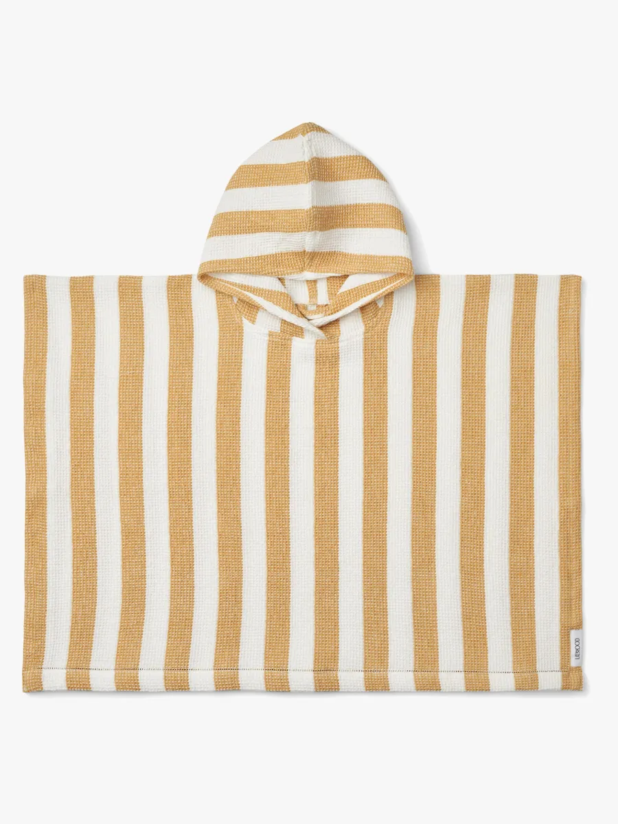 LIEWOOD Paco Badponcho Stripe, White/Yellow mellow, 5-6 år