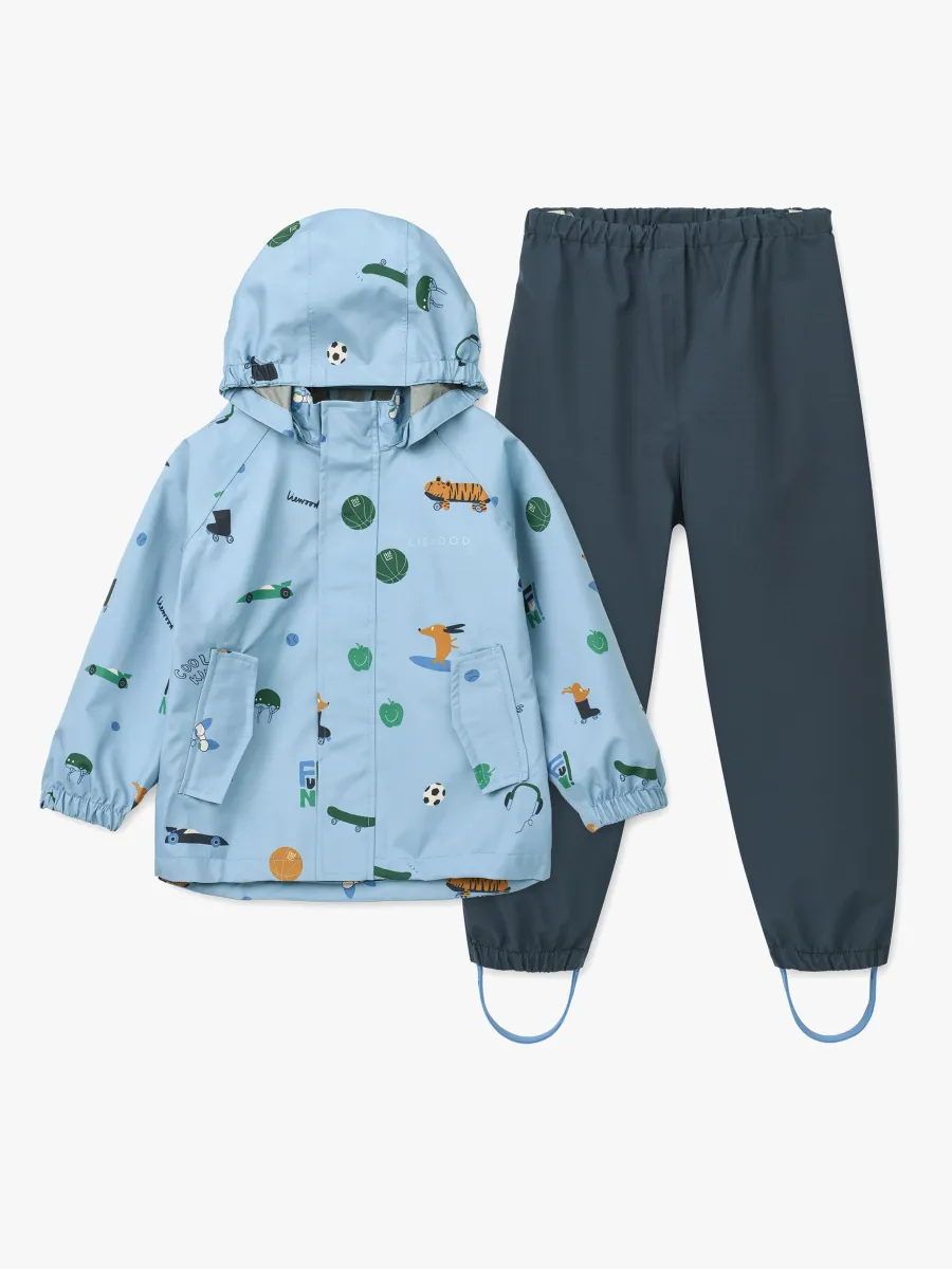 LIEWOOD Pedia Regnställ, Fun/Beach Blue, 110
