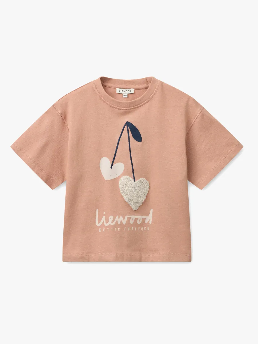 LIEWOOD Tyler Placement T-shirt, Sweetshearts/Pale Tuscany, 110-116