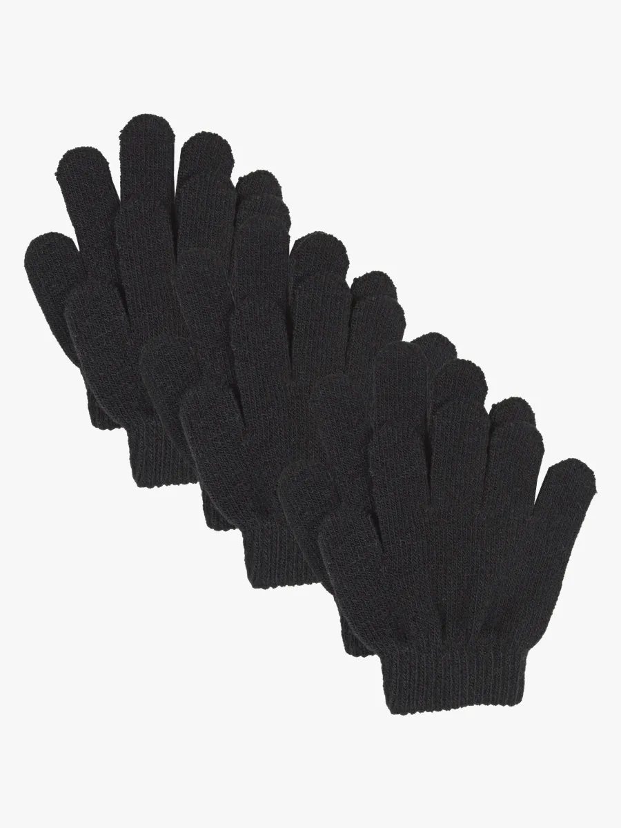 Lindberg Åsbro Fingervantar 3-Pack, Black, 5-8 år