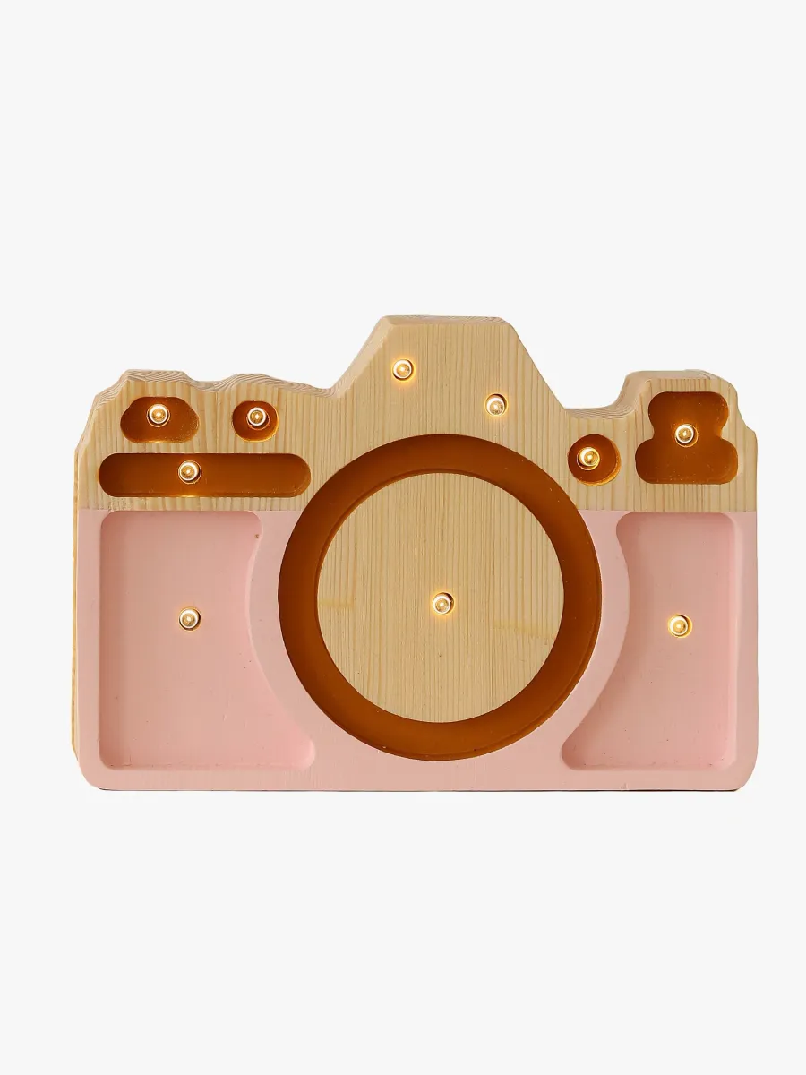 Little Lights Mini Lampa Kamera, Pastellrosa, Barnrum