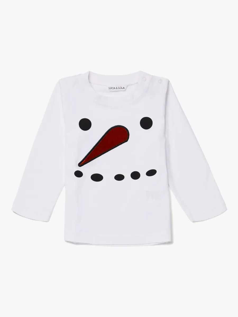 Luca &  Lola Baby Topp Baby Snowman, White 62