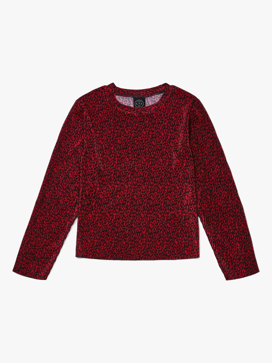 Luca &  Lola Elettra Långärmad Topp, Red Leopard 146-152