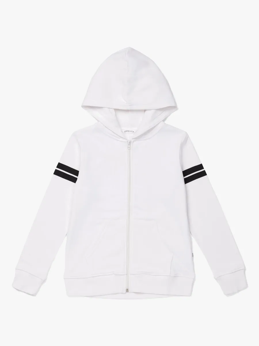 Luca &  Lola Marzia Hoodie, White/Stripes 134-140