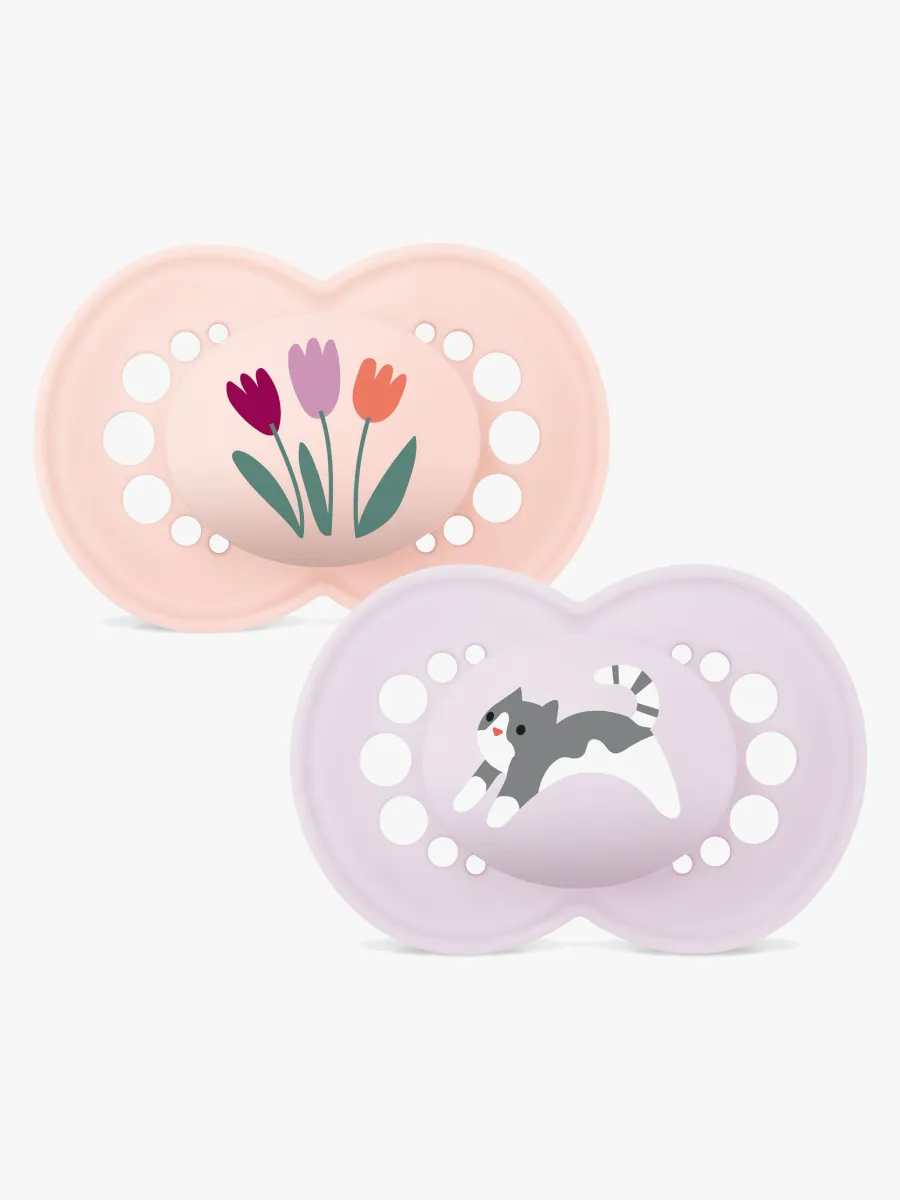 MAM Original Nappar Silikon 2-Pack 6-16m, Rosa