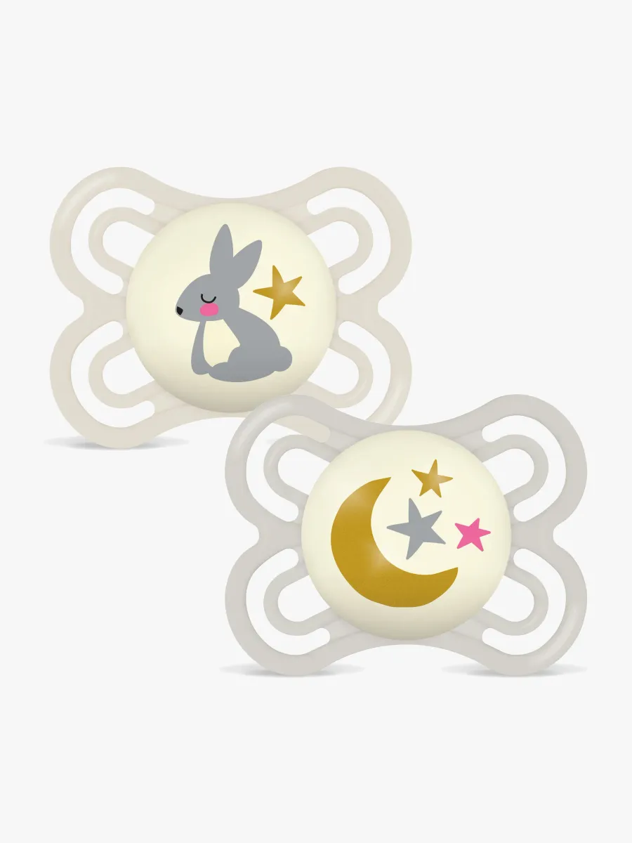 MAM Perfect Night Napp Silikon 2-Pack 0-6m, Neutral
