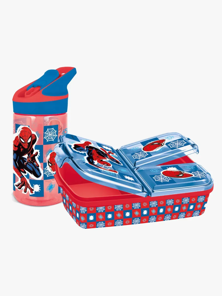 Marvel Spiderman Matlåda och Flaska, Red/Blue