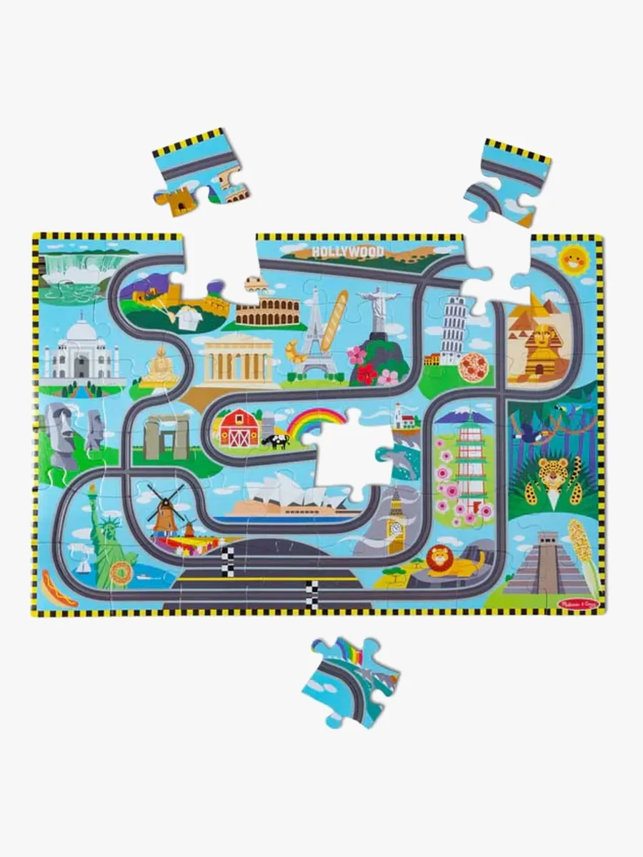 Melissa &  Doug Racerbana Golvpussel &  Lekset 48 Bitar