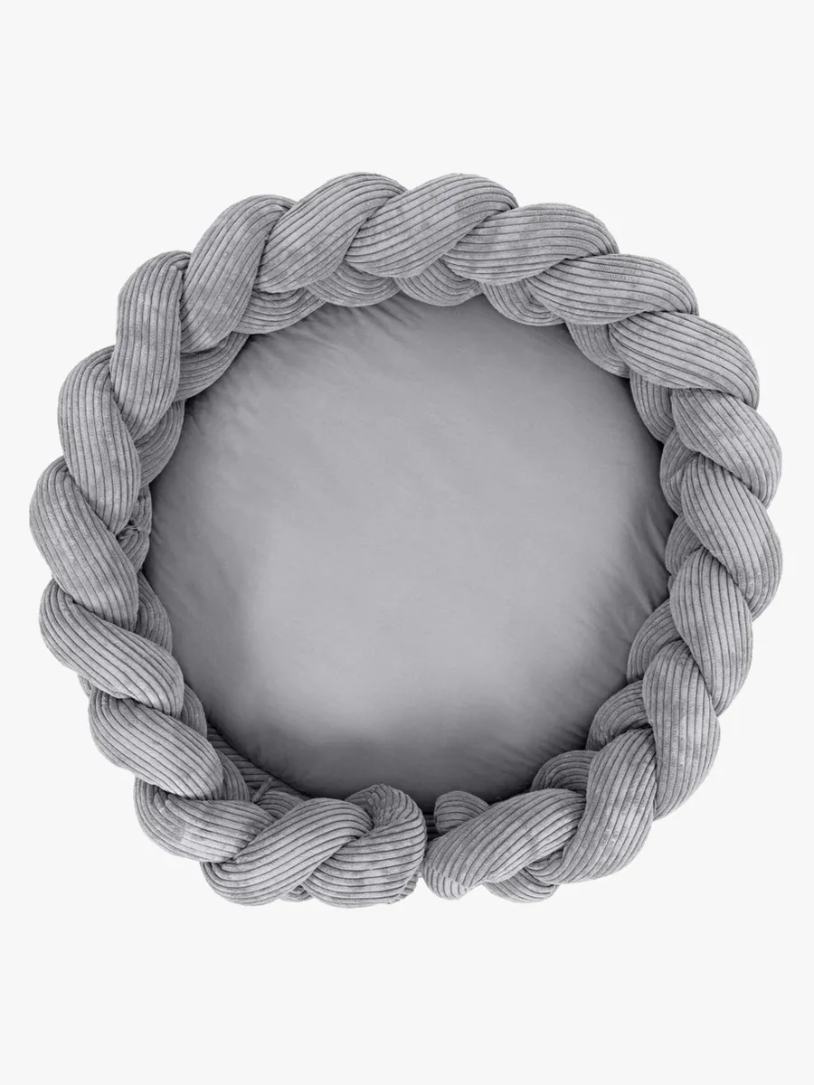 MeowBaby Aesthetic Babynest med Flätat Skydd &  Lekmatta, Grey