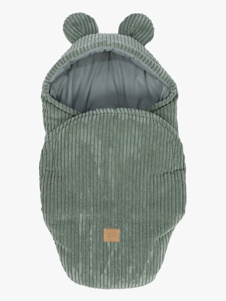 MeowBaby Aesthetic Swaddler med Björnöron, Olive Green