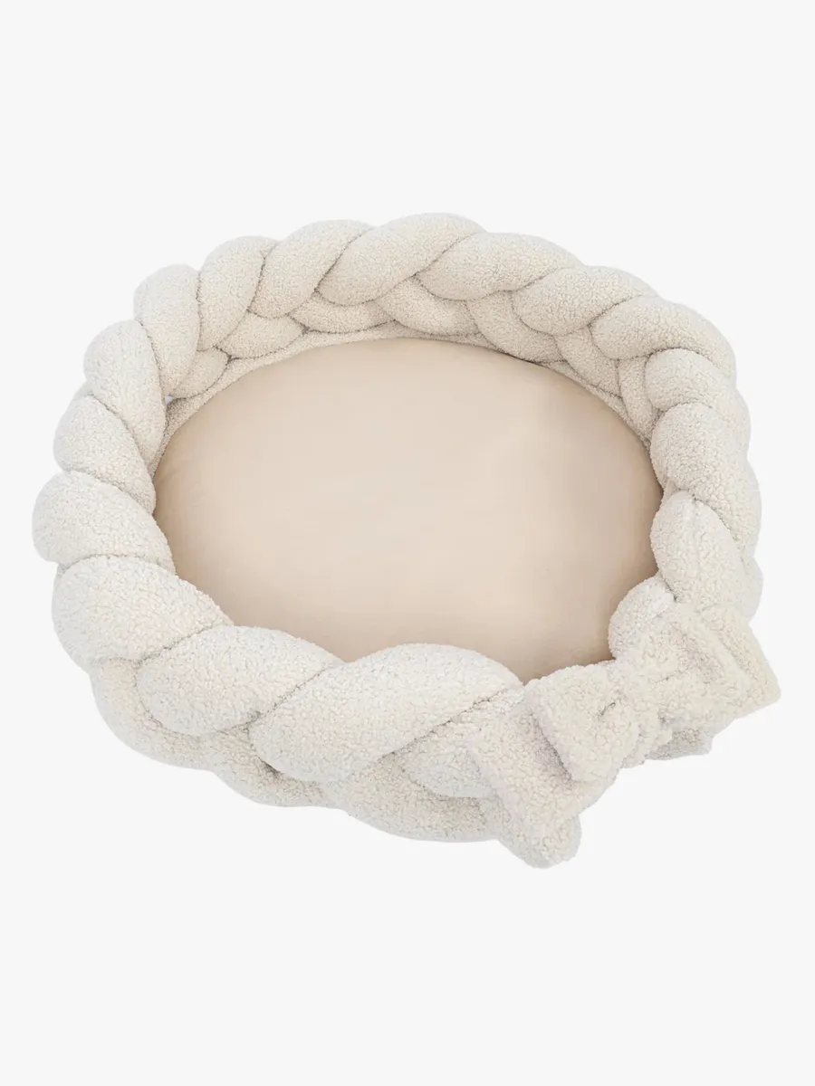 MeowBaby Bearly Babynest med Flätat Skydd &  Lekmatta, Cream