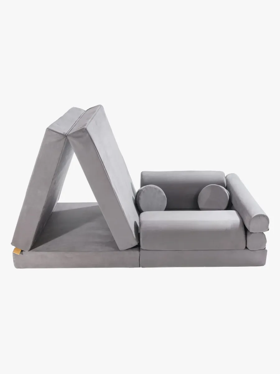 Meowbaby Play Premium Slimcord  Byggbar Soffa, Grå