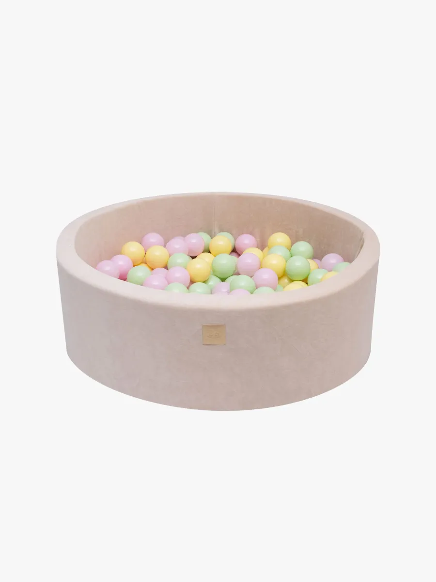 Meowbaby  Runt Bollhav Sammet 30x90, Ecru