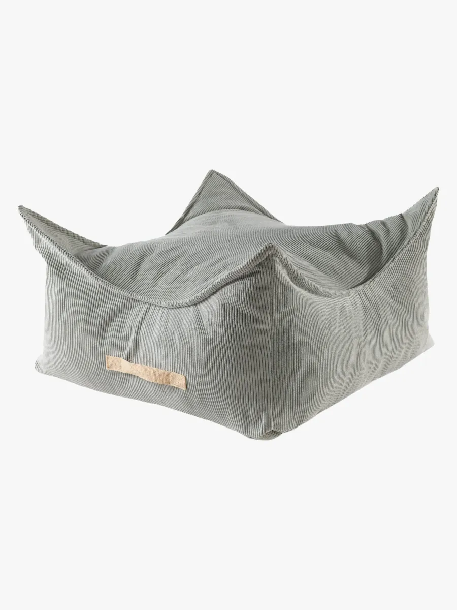 Meowbaby Sittpuff Kvadrat Slimcord, Grå