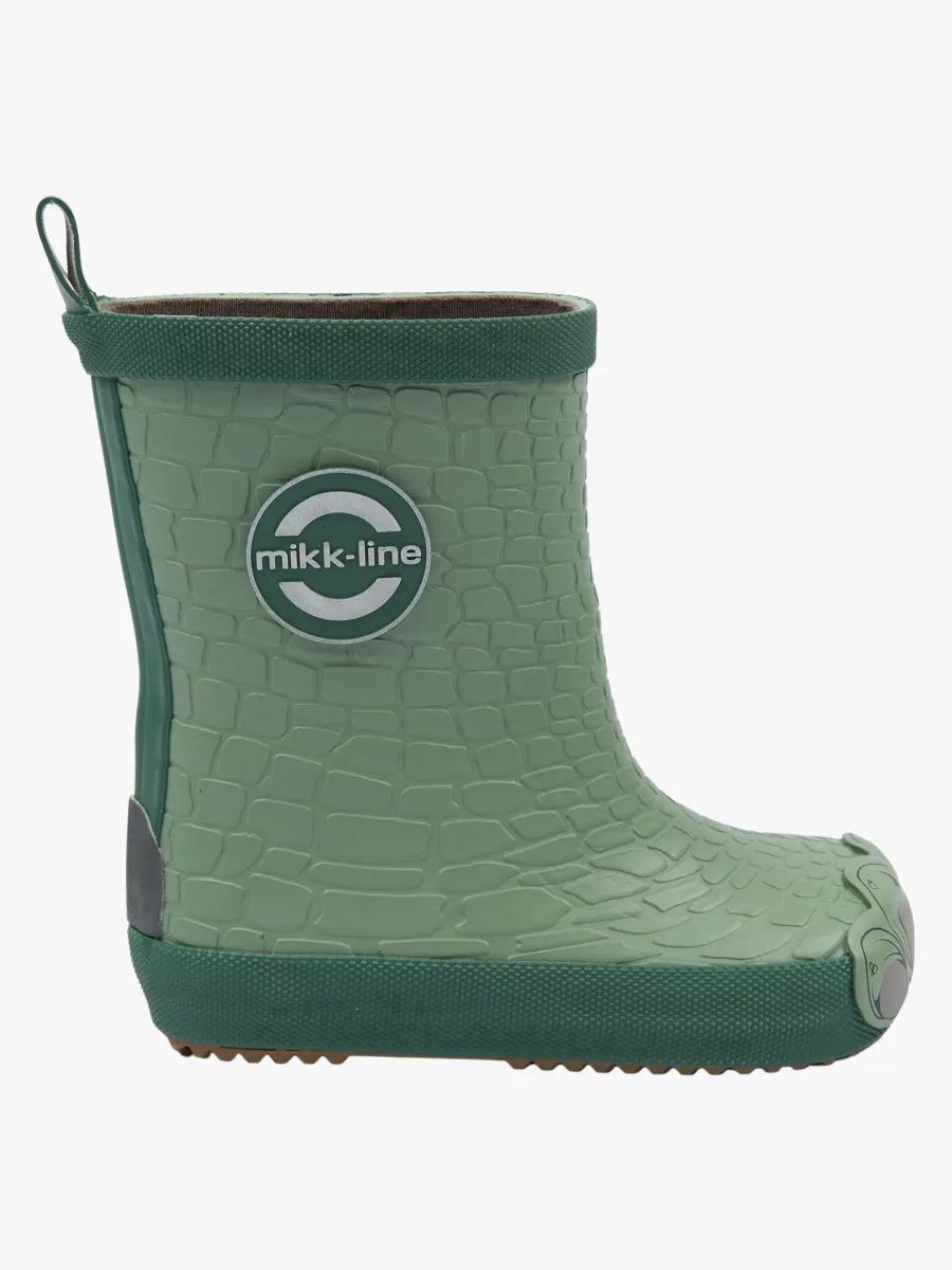 Mikk-Line Barefoot Dragon Gummistövlar, Green Milieu, 27