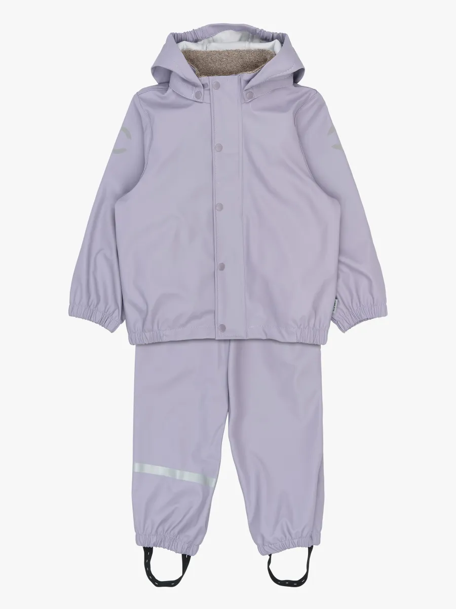 Mikk-Line Regnställ med Hängslen, Lavender Gray, 104