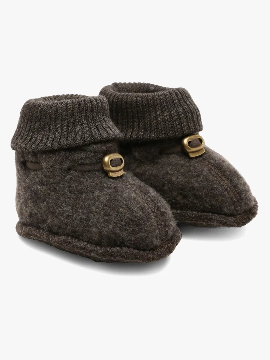Mikk-Line Tossor Merinoull, Dark Brown Melange, 62-68