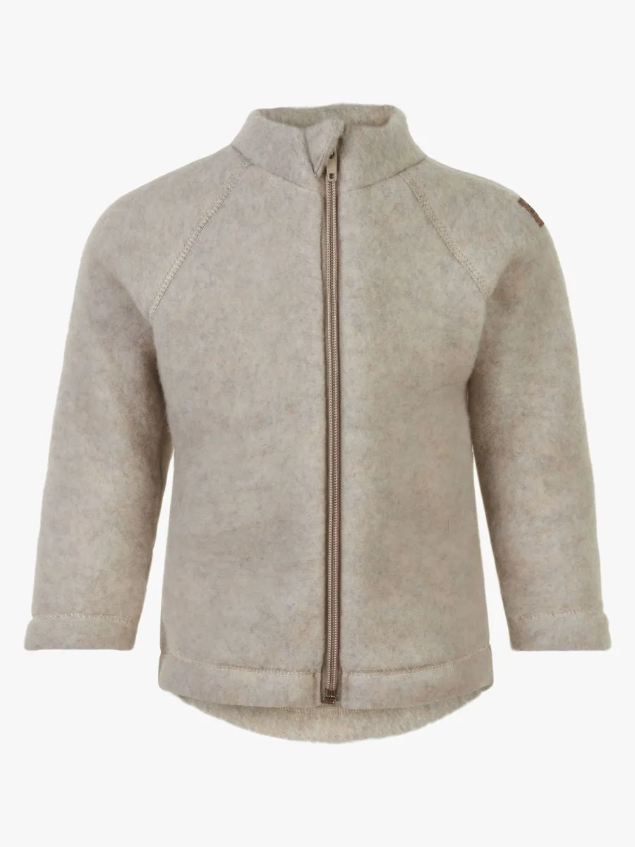 Mikk-Line Ullfleecejacka Baby, Melange Offwhite, 98