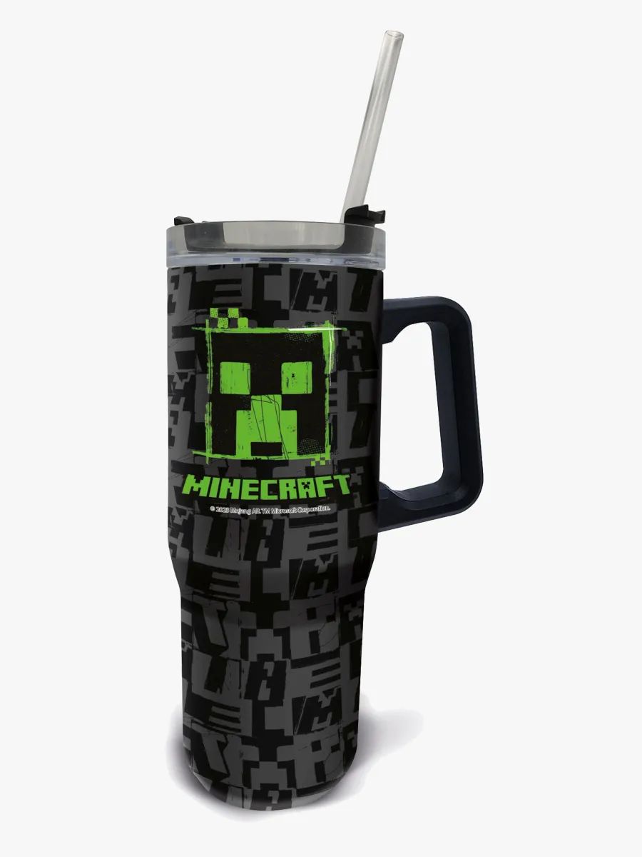 Minecraft Tumbler Vattenflaska 940 ml, Svart
