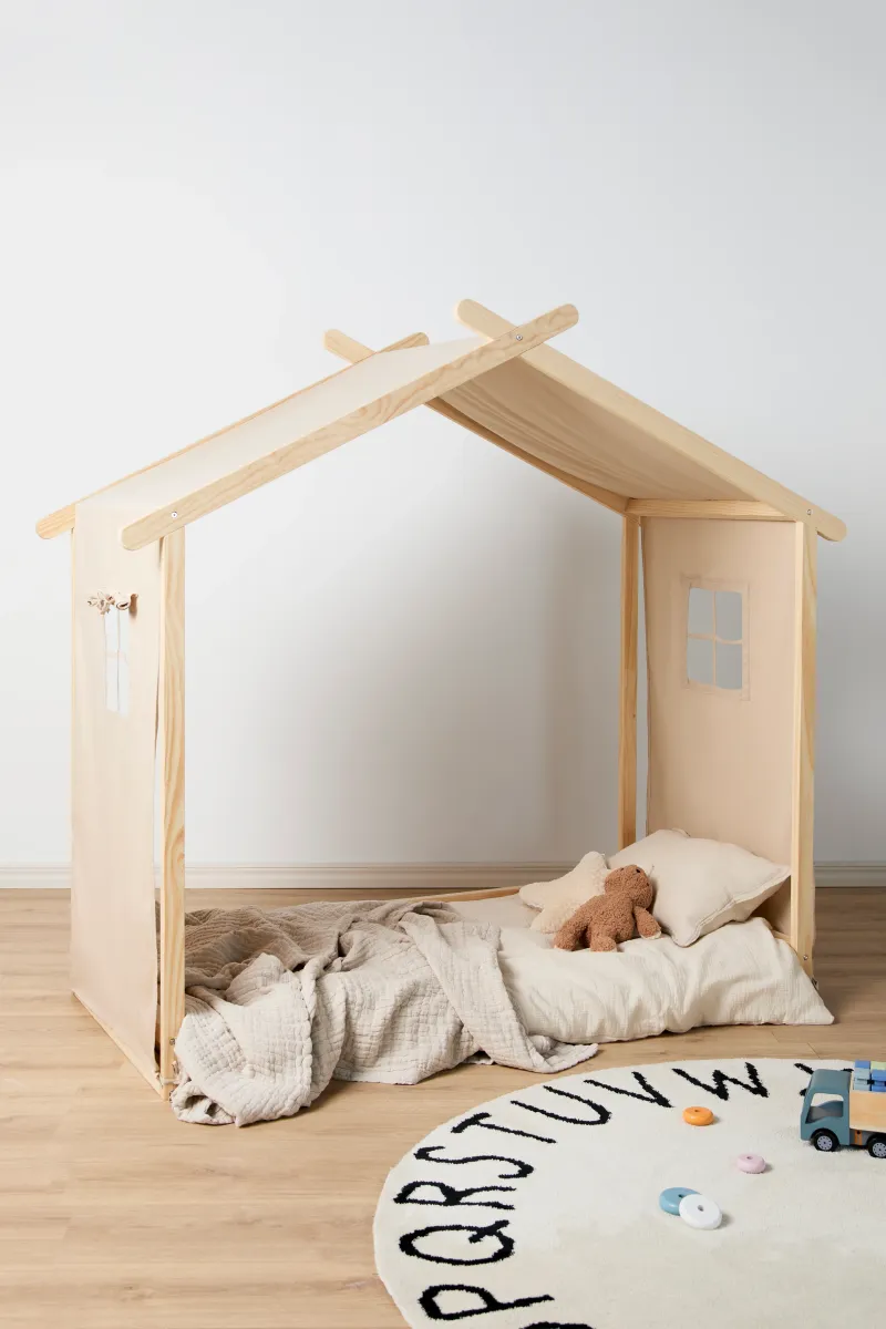 Minitude LEVI Juniorsäng/Montessorisäng 70x140, Natur, Barnsäng, Juniorsäng