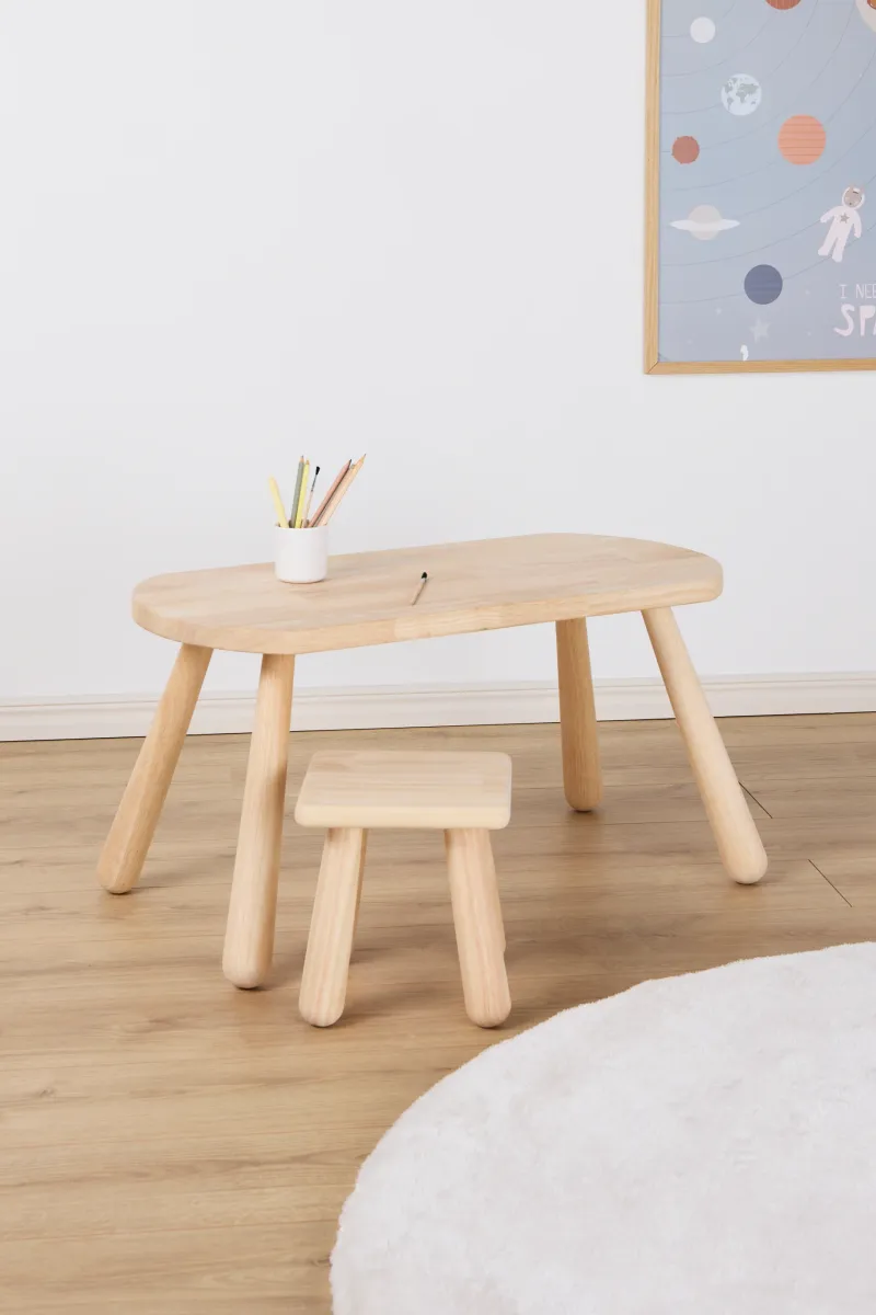 Minitude Nordic Skrivbord inkl. Fyrkantig stol, Natur