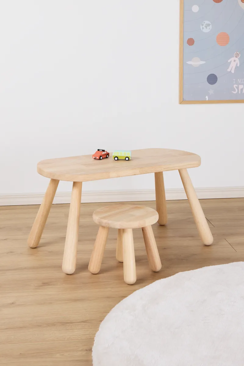 Minitude Nordic Skrivbord inkl. Rund Stol, Natur