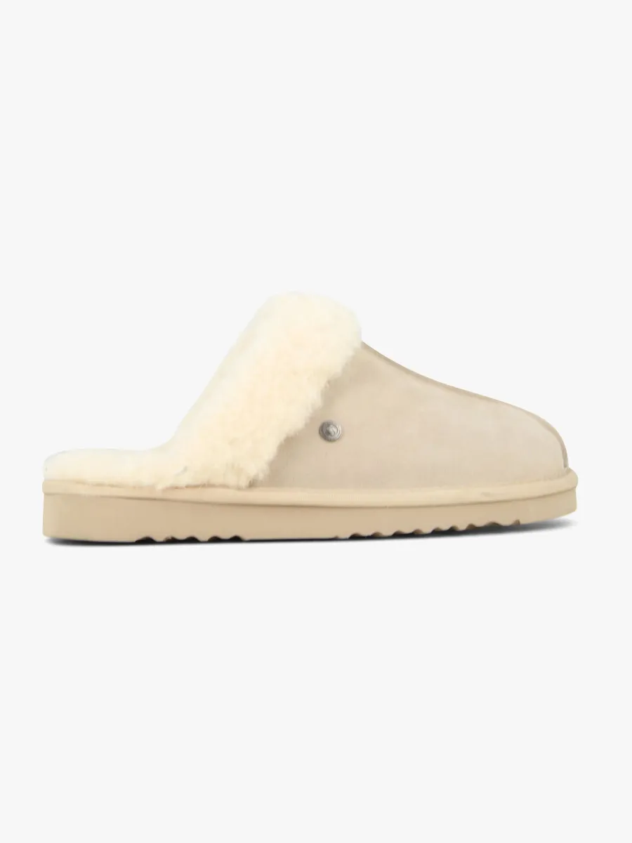Mjúka Asta Fårskinnstofflor, Sand, 31
