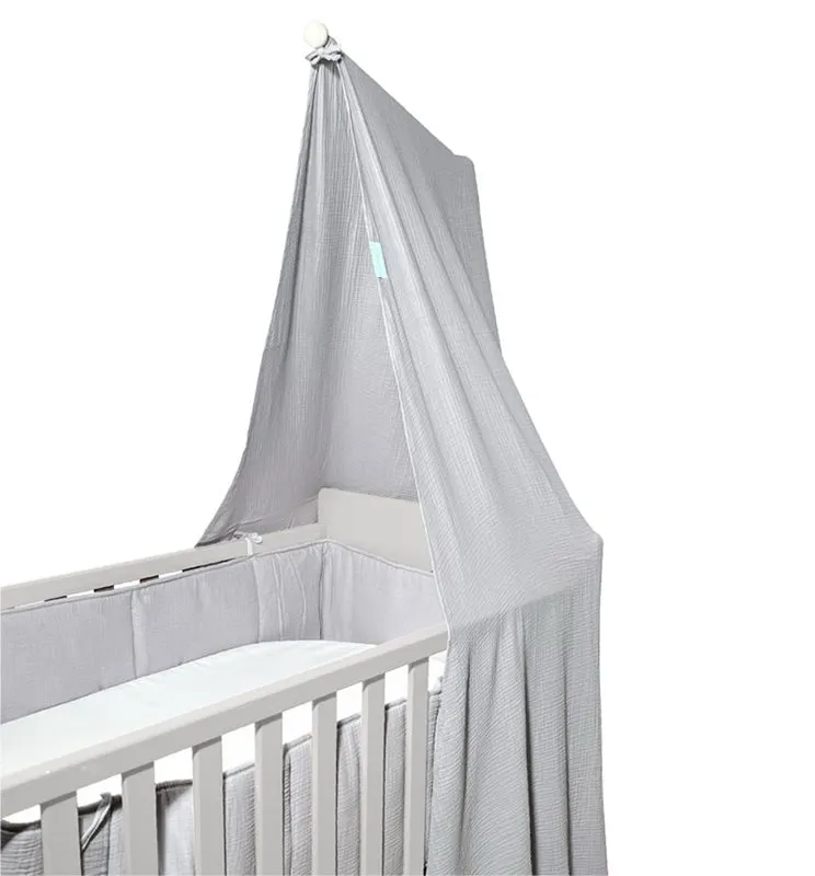 Najell sänghimmel muslin, mercury grey