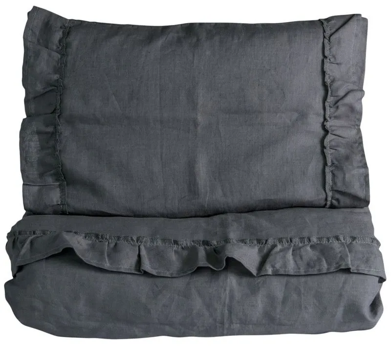 NG Baby påslakanset MOOD volang, graphite grey vagn/vagga