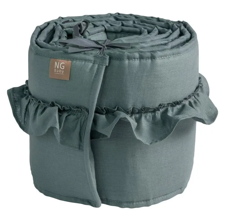 NG Baby spjälskydd spjälsäng, MOOD volang petrol green
