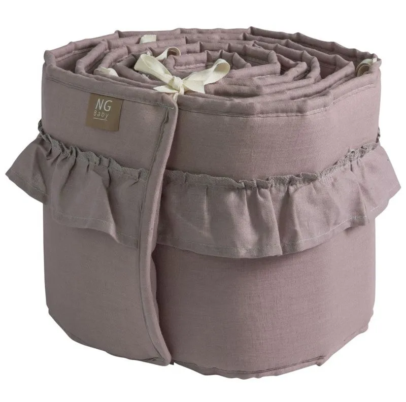 NG Baby spjälskydd vagga, MOOD volang dusty pink