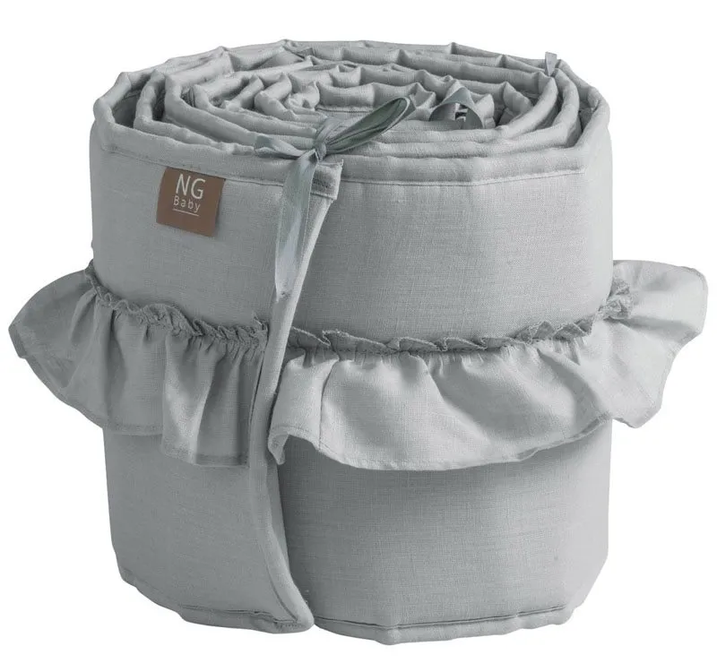 NG Baby spjälskydd vagga, MOOD volang light grey