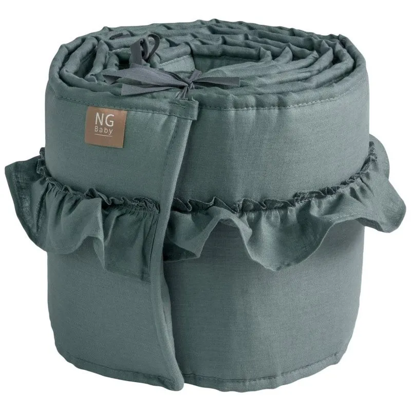 NG Baby spjälskydd vagga, MOOD volang petrol green