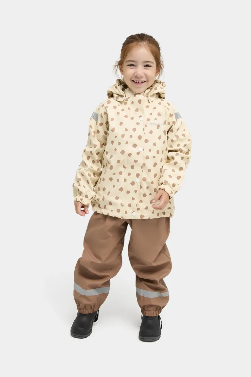Nordbjørn Asperö Fodrat Regnställ, Dots Beige, 86-92