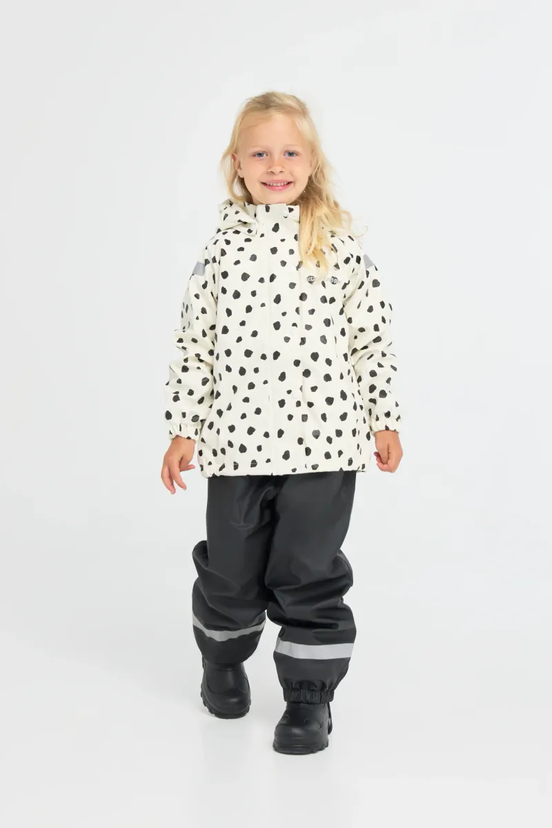 Nordbjørn Asperö Fodrat Regnställ, Dots Black, 86-92