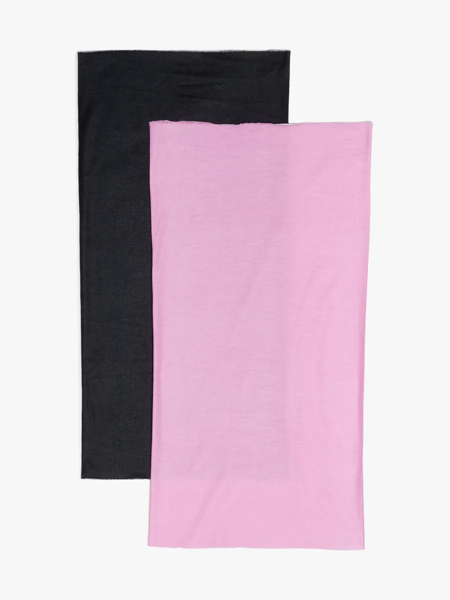 Nordbjørn Bjørli Halskrage 2-Pack, Black/Rosebloom