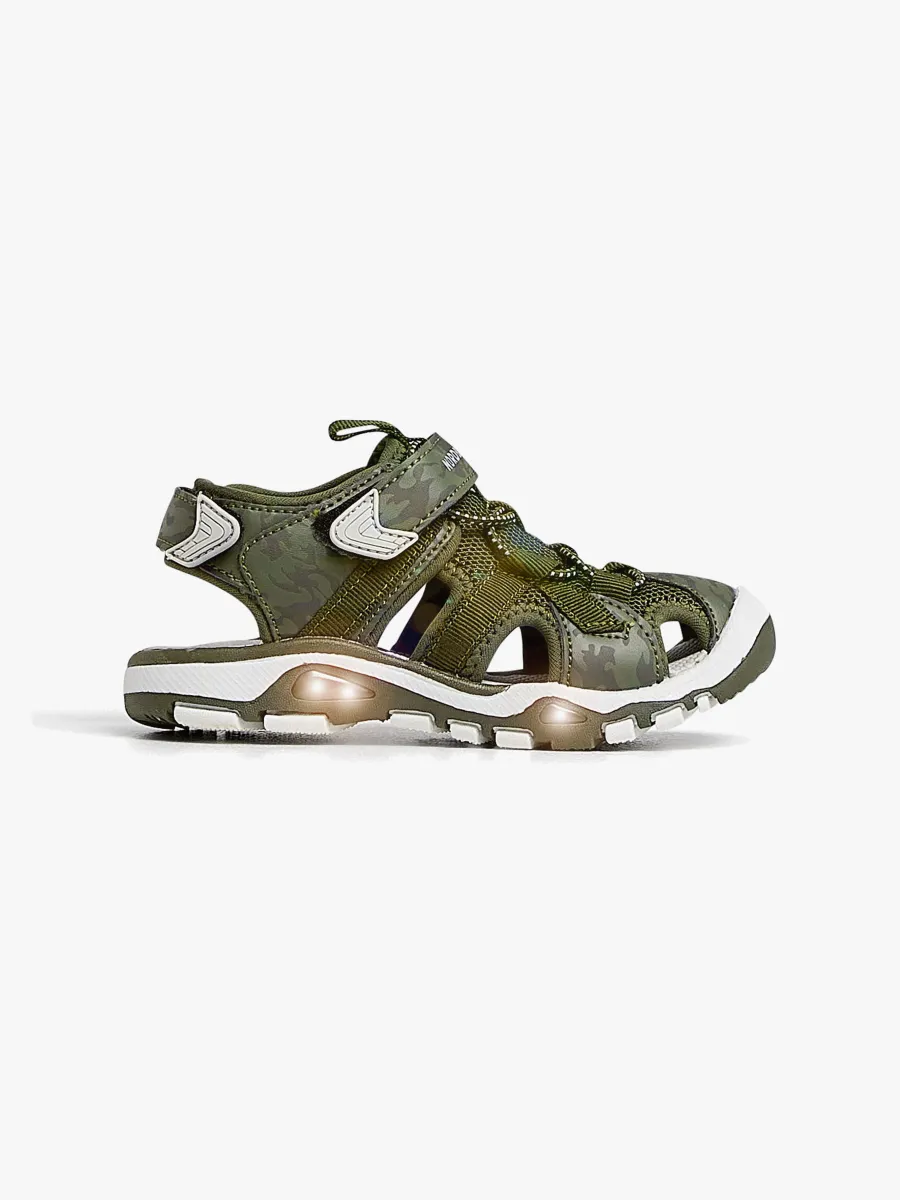 Nordbjørn Safari Blinkande Sandal, Green Khaki, 25