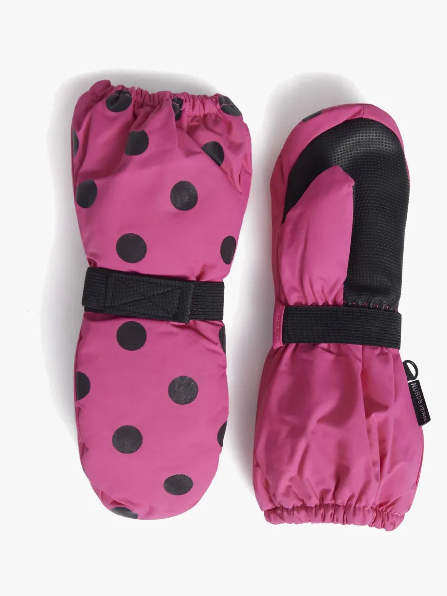 Nordbjørn Stalon Vantar, Pink/Black Dots, 4-6 år