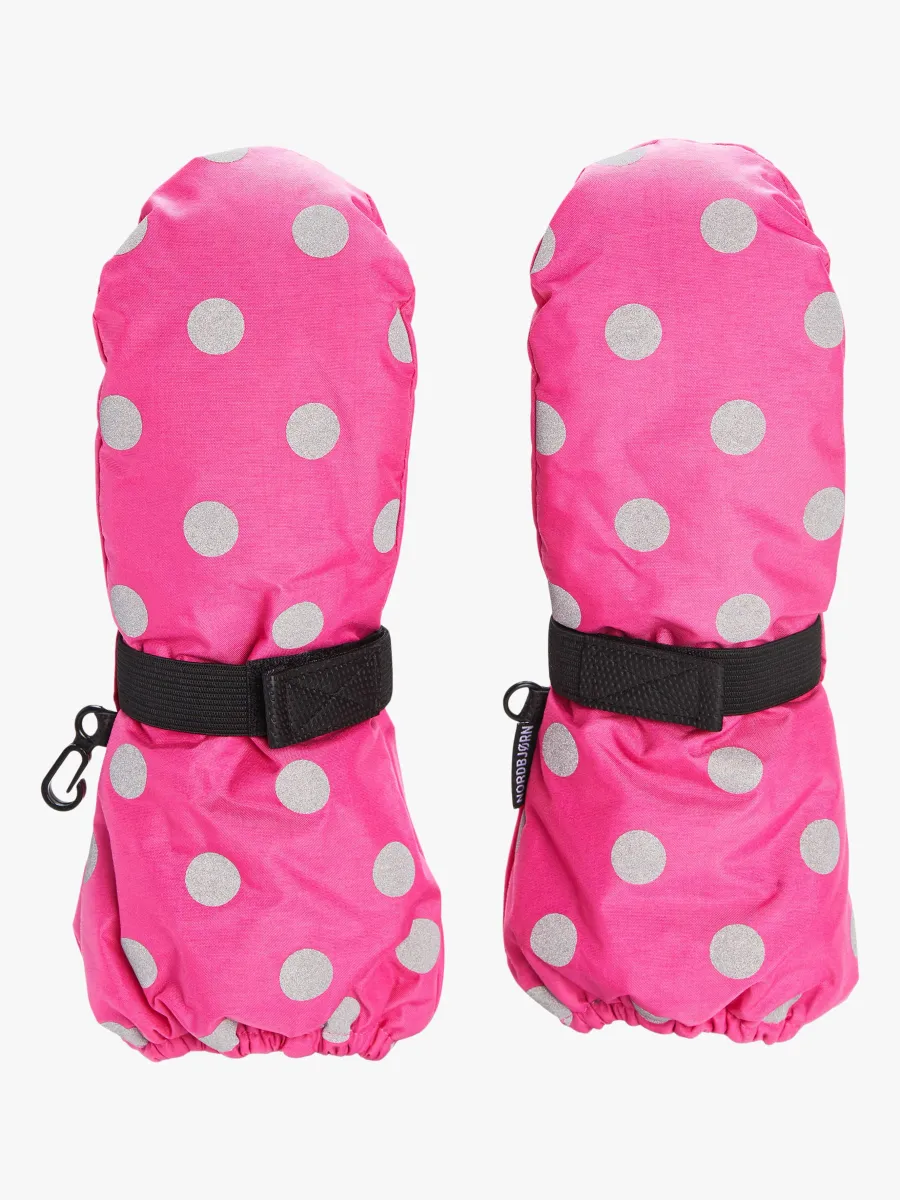 Nordbjørn Stalon Vantar, Pink/Silver Dots, 4-6 år
