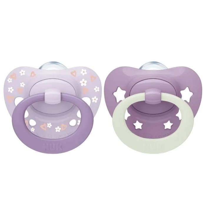 NUK First Choice Classic Day & Night Silikonnapp 0-6m (Purple)