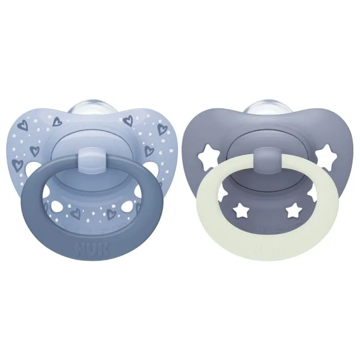NUK First Choice Classic Day & Night Silikonnapp 6-18m (Blue)