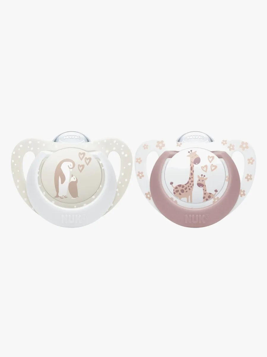NUK First Choice Classic Napp 2-Pack Stl 1, Penguin/Giraffe