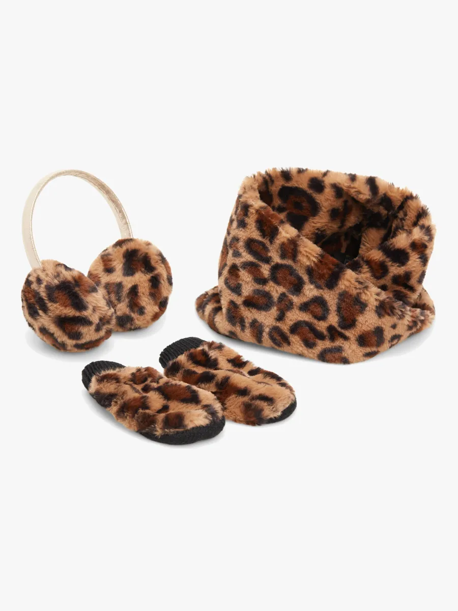 Petite Chérie Atelier Zoey Fake Fur Set, Leopard, 2-4 År