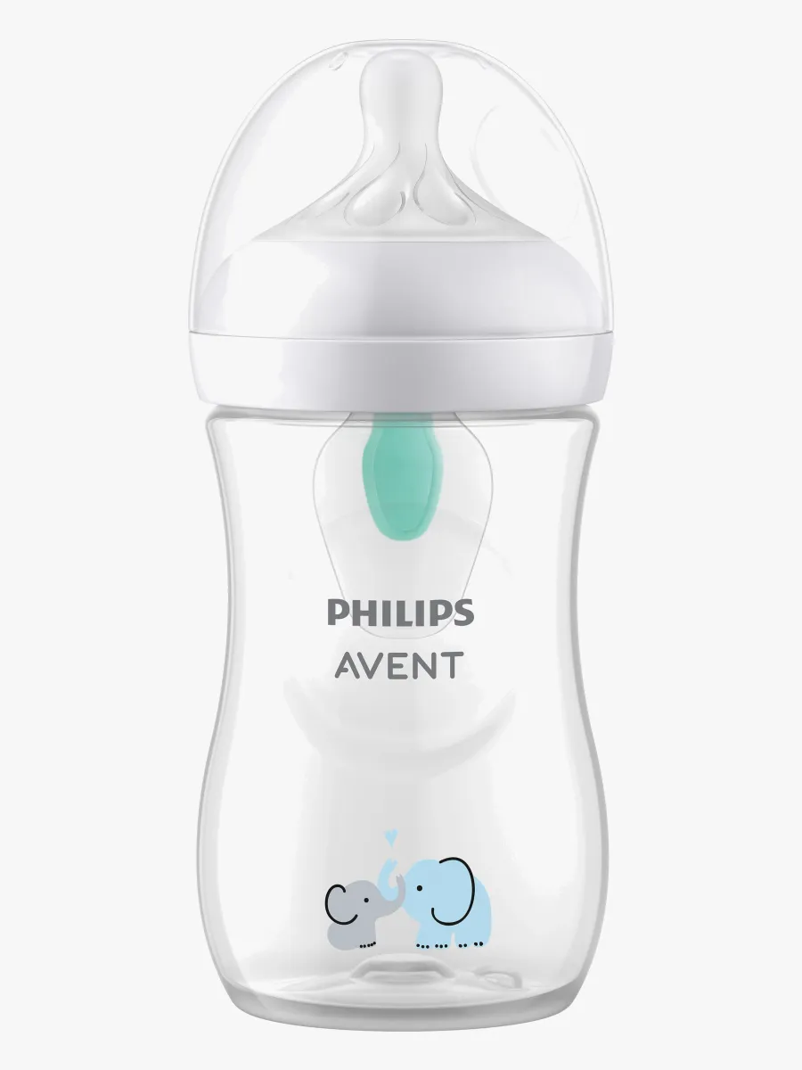 Philips Avent Natural Response Nappflaska 260 ml, Airfree, Elefant Deco