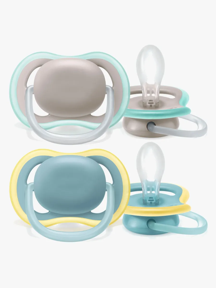 Philips Avent Ultra Air Deco Napp 2-Pack 18+m, Grå/Blå