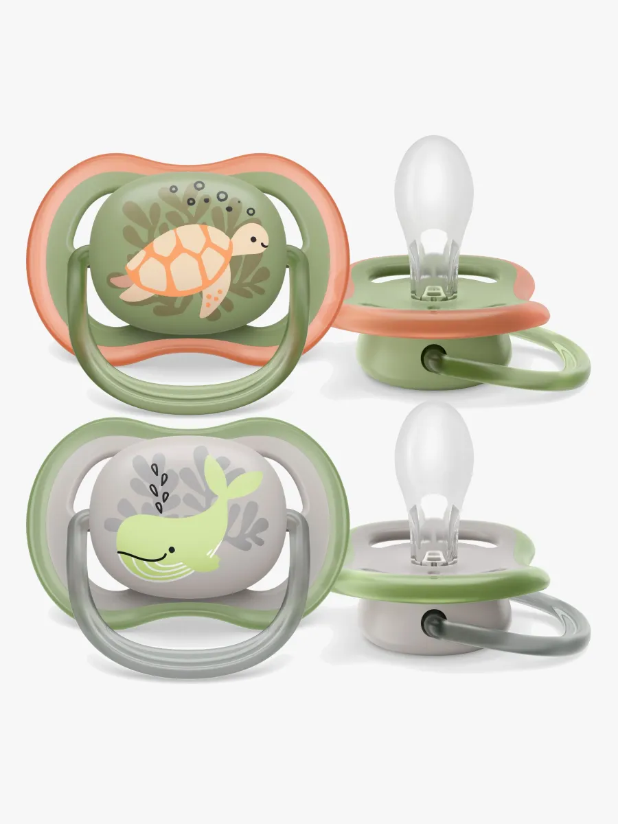 Philips Avent Ultra Air Deco Napp 2-Pack 6-18m, Grön/Grå