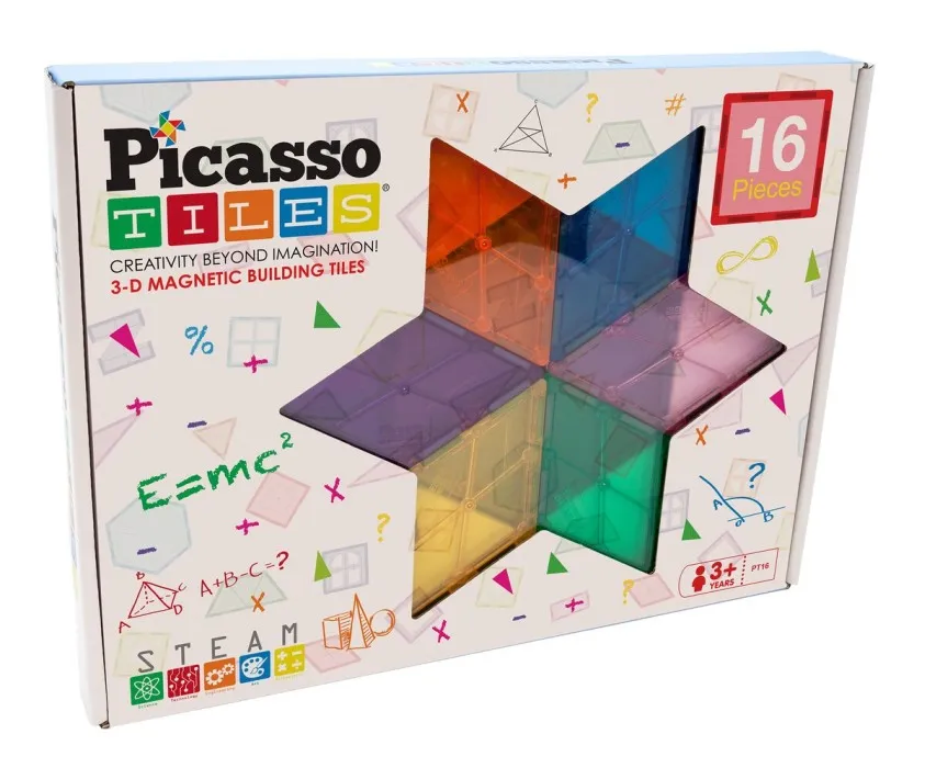 Picasso Tiles Magnetic Tiles 16-delar