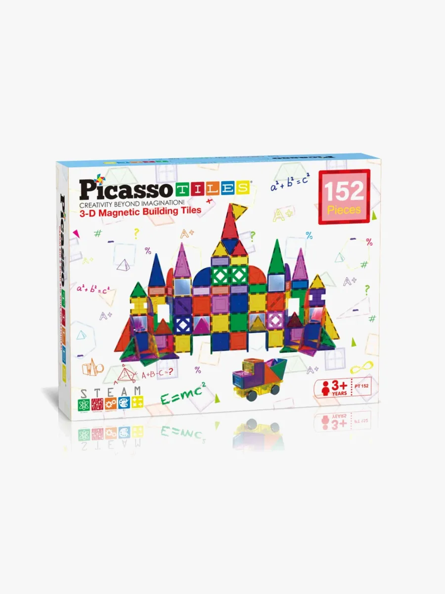 PicassoTiles Magnetisk Byggsats 152 Delar