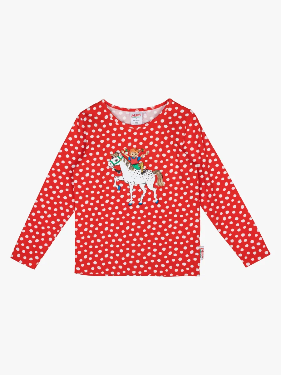 Pippi Långstrump  Långärmad Tröja, Red, 86